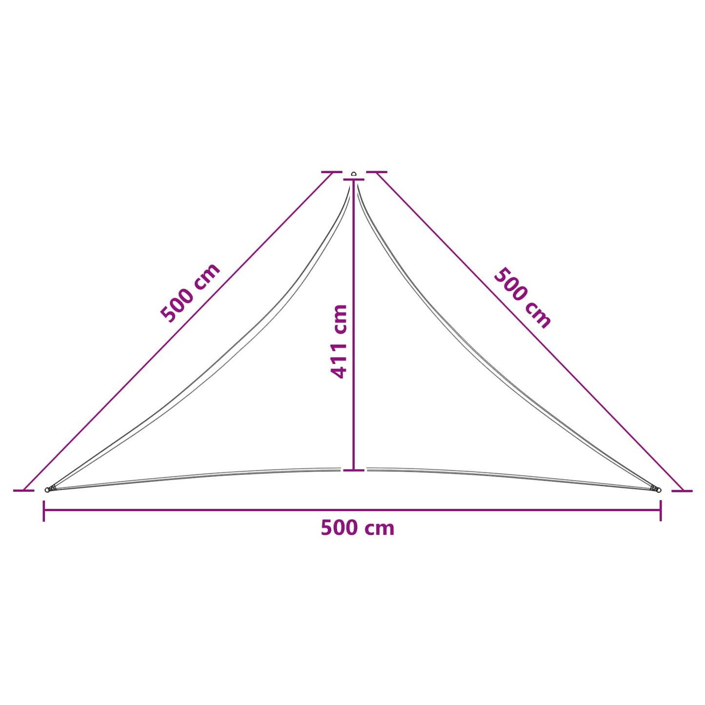 Sunshade Sail Blue and White 5 x 5 x 5 m HDPE