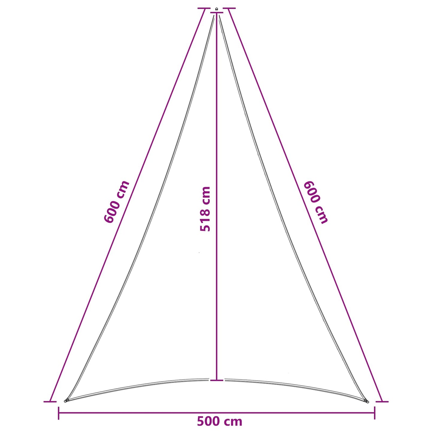 Sunshade Sail 5 x 6 x 6 m HDPE