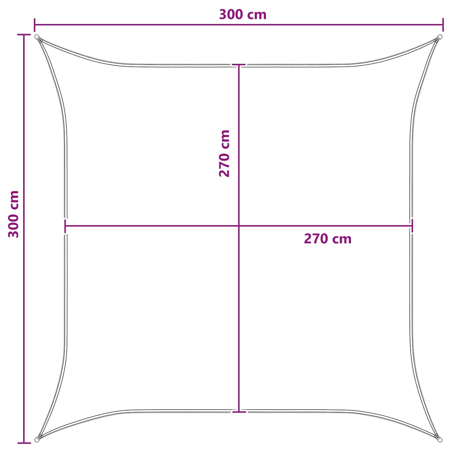 Sunshade Sail Light Grey and White 3 x 3 m HDPE