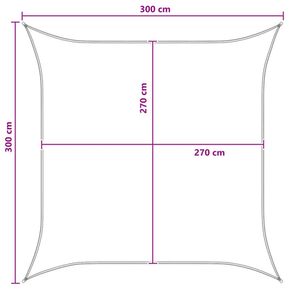 Sunshade Sail Light Grey and White 3 x 3 m HDPE