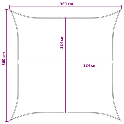 Sunshade Sail Light Grey and White 3.6 x 3.6 m HDPE