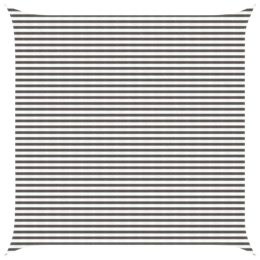 Sunshade Sail Square 5 x 5 m HDPE Light Grey and White