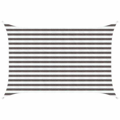 Sunshade Sail Light Grey and White 2 x 2.5 m HDPE
