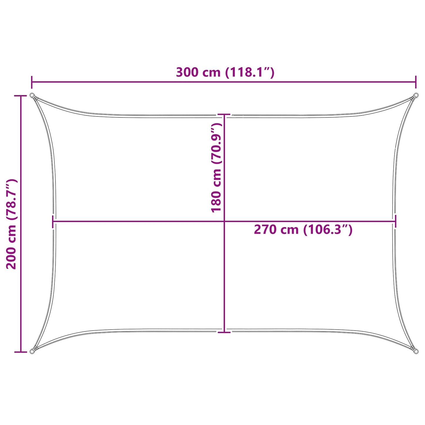 Sunshade Sail Light Grey and White 2 x 3 m HDPE