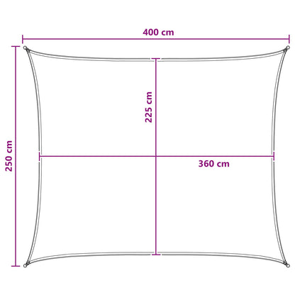 Sunshade Sail Light Grey and White 2.5 x 4 m HDPE