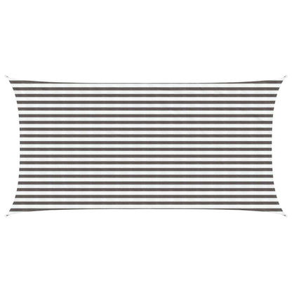 Sunshade Sail Light Grey and White 2.5 x 5 m HDPE