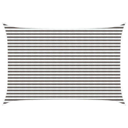Sunshade Sail Light Grey and White 3 x 4 m HDPE