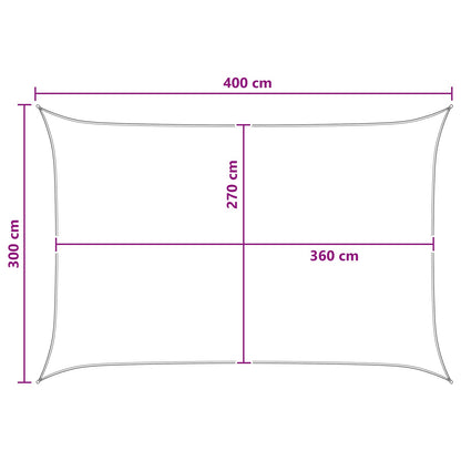 Sunshade Sail Light Grey and White 3 x 4 m HDPE
