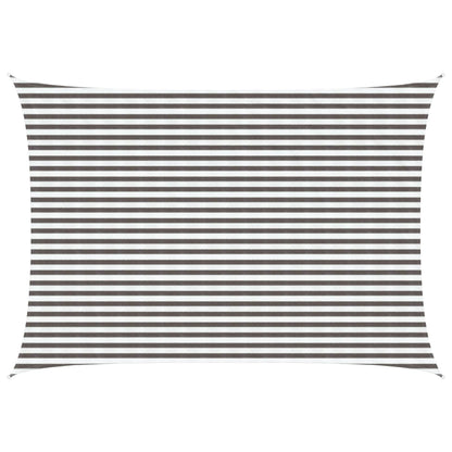 Sunshade Sail Light Grey and White 3 x 6 m HDPE