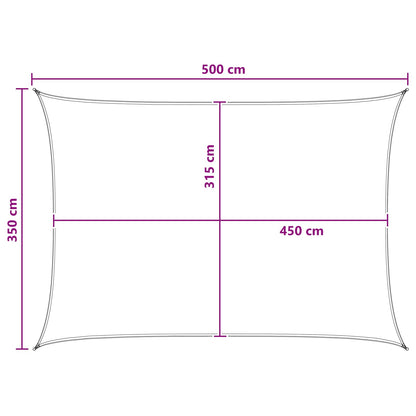 Sunshade Sail Light Grey and White 3.5 x 5 m HDPE