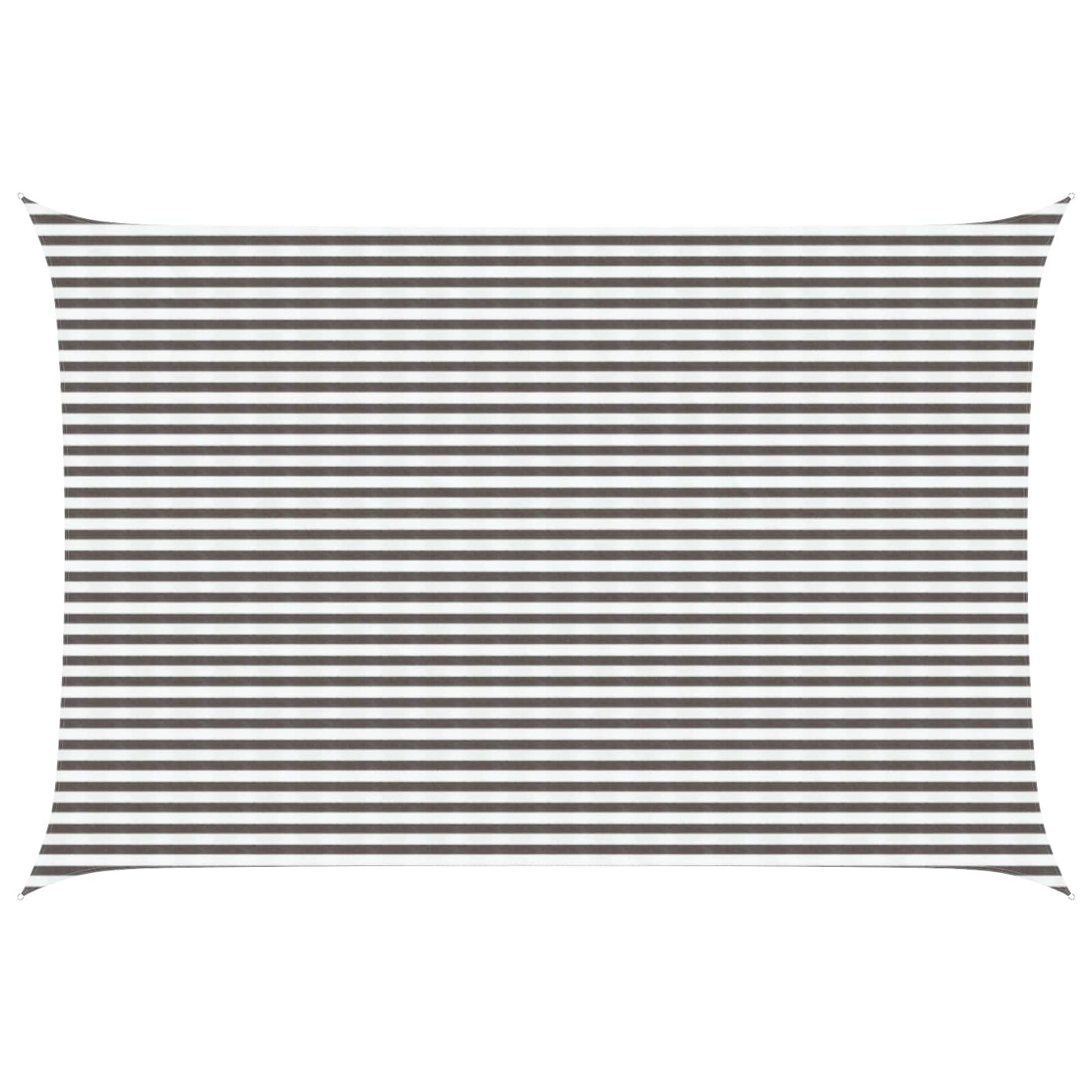 Sunshade Sail Light Grey and White 4 x 7 m HDPE