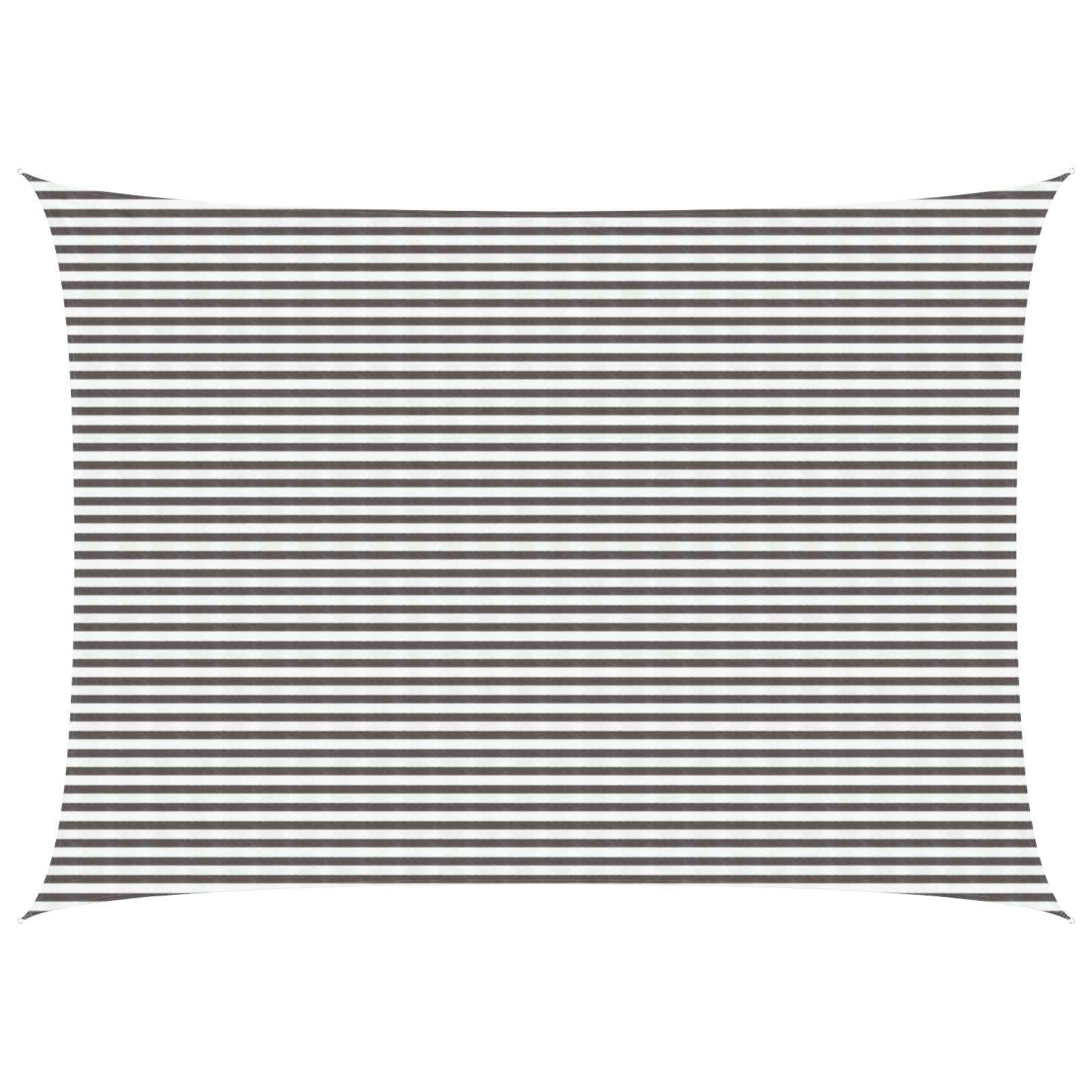 Sunshade Sail Light Grey and White 5 x 7 m HDPE