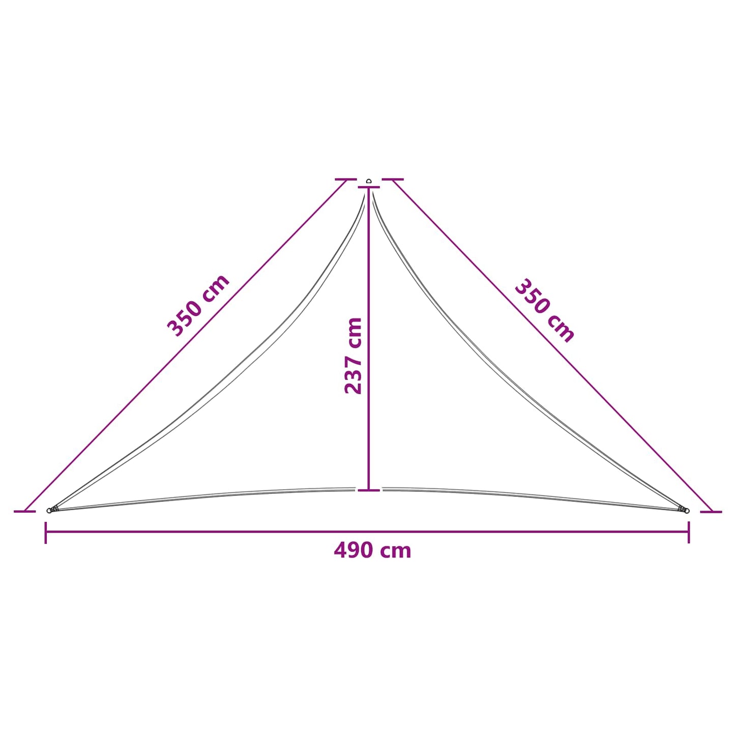 Sunshade Sail Light Grey and White 3.5 x 3.5 x 4.9 m HDPE