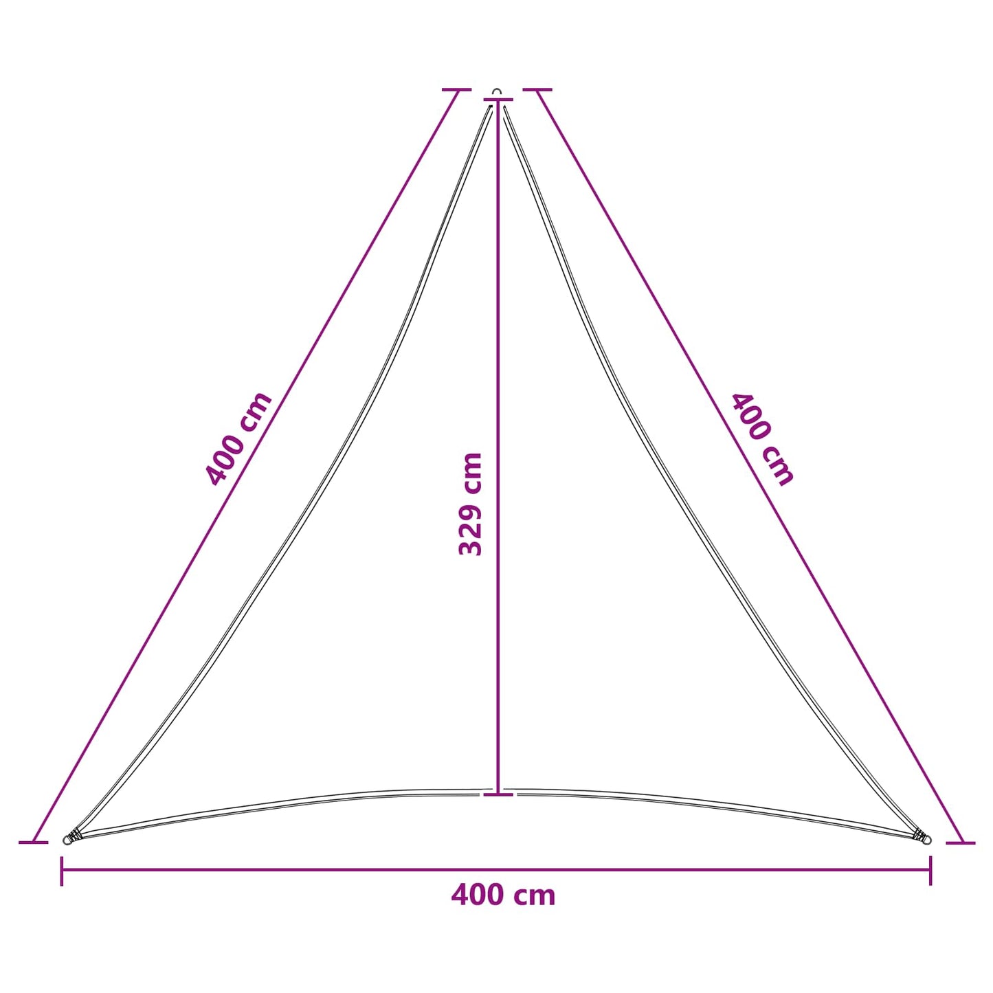 Sunshade Sail Light Grey and White 4 x 4 x 4 m HDPE