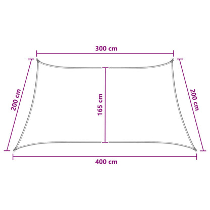 Sunshade Sail Light Grey and White 3 / 4 x 2 m HDPE