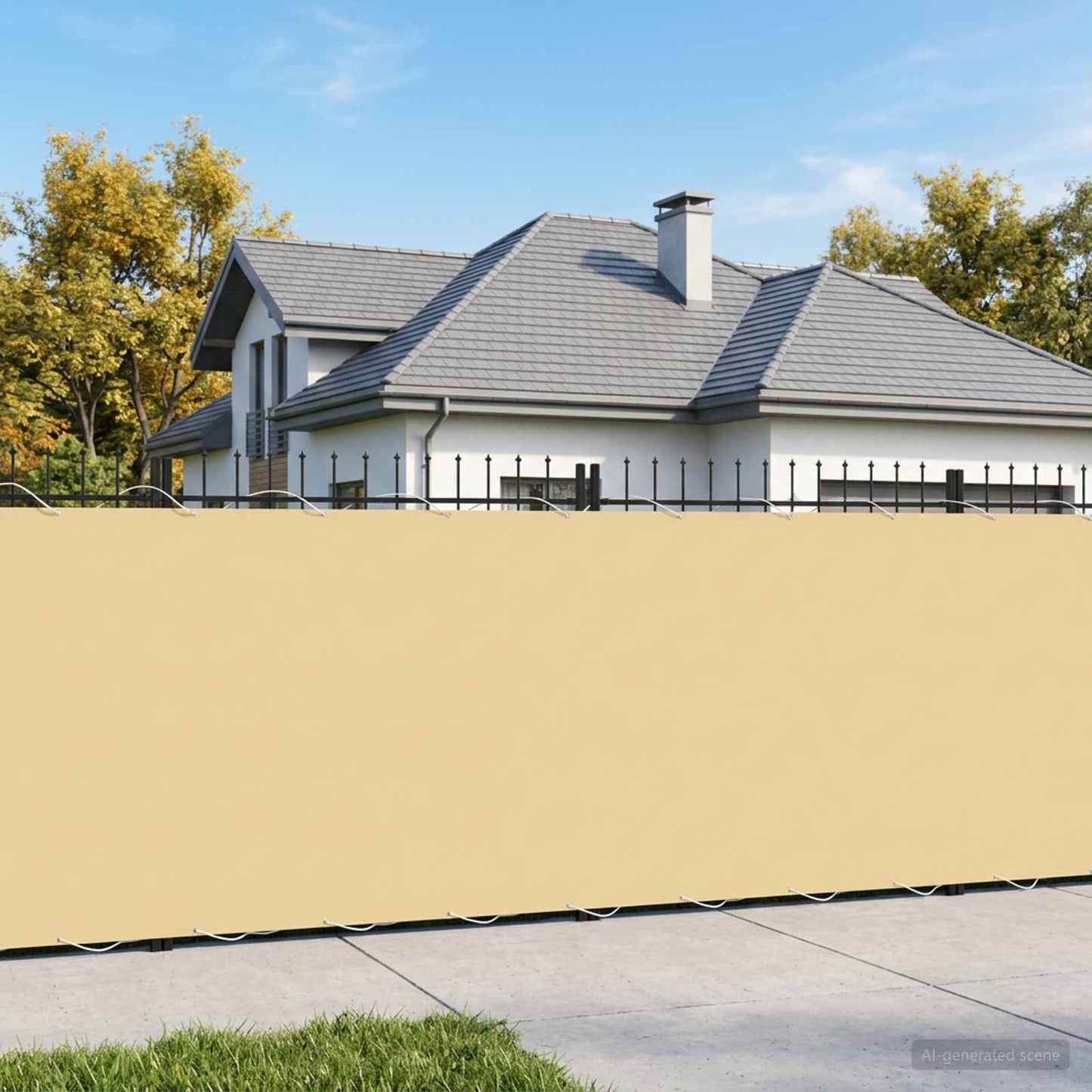 Balcony Privacy Screen 150 x 800 cm Fabric with PU Coated Sand