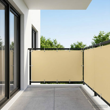 Balcony Privacy Screen 150 x 300 cm Fabric with PU Coated Sand