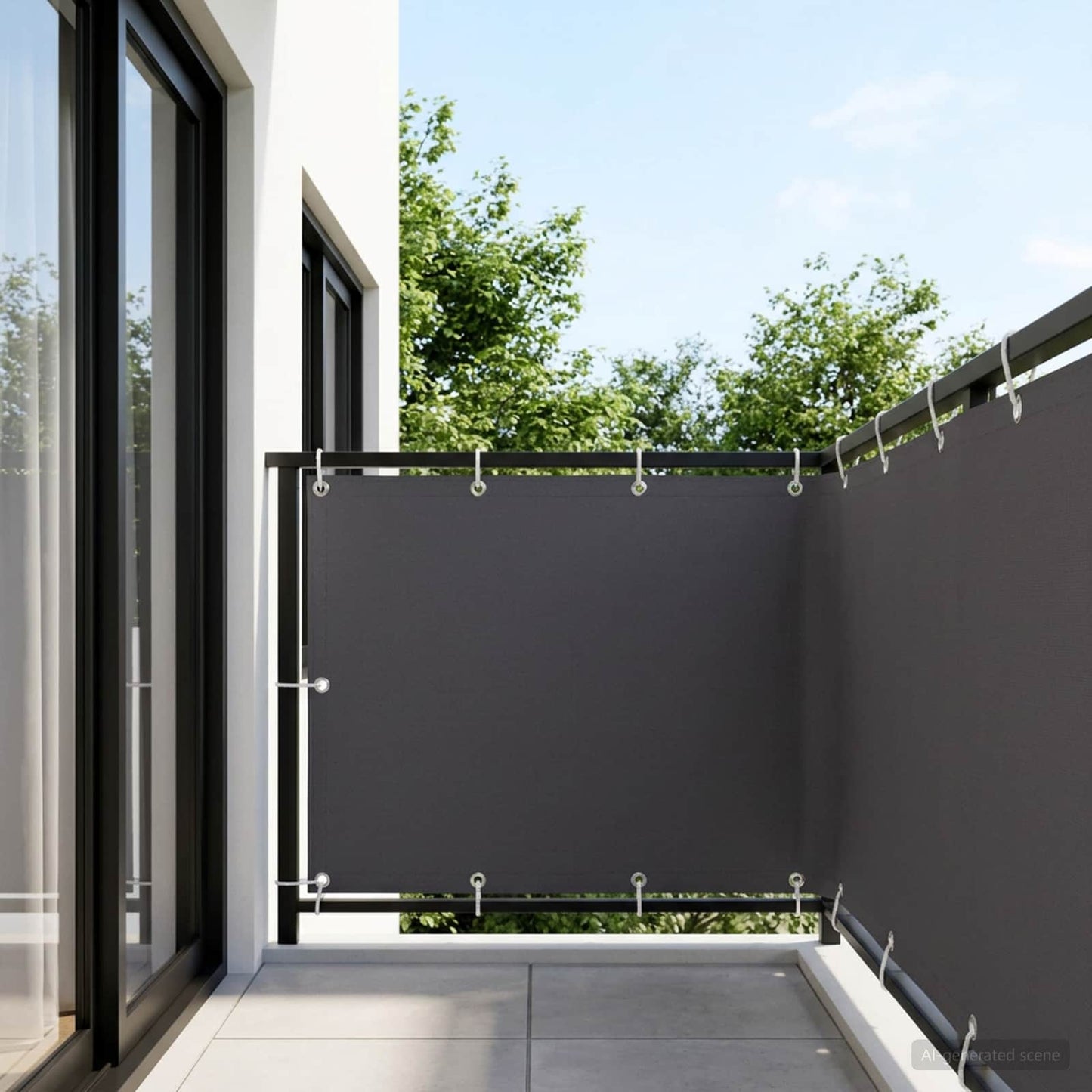 Balcony Privacy Screen 150 x 800 cm Fabric with PU Coated