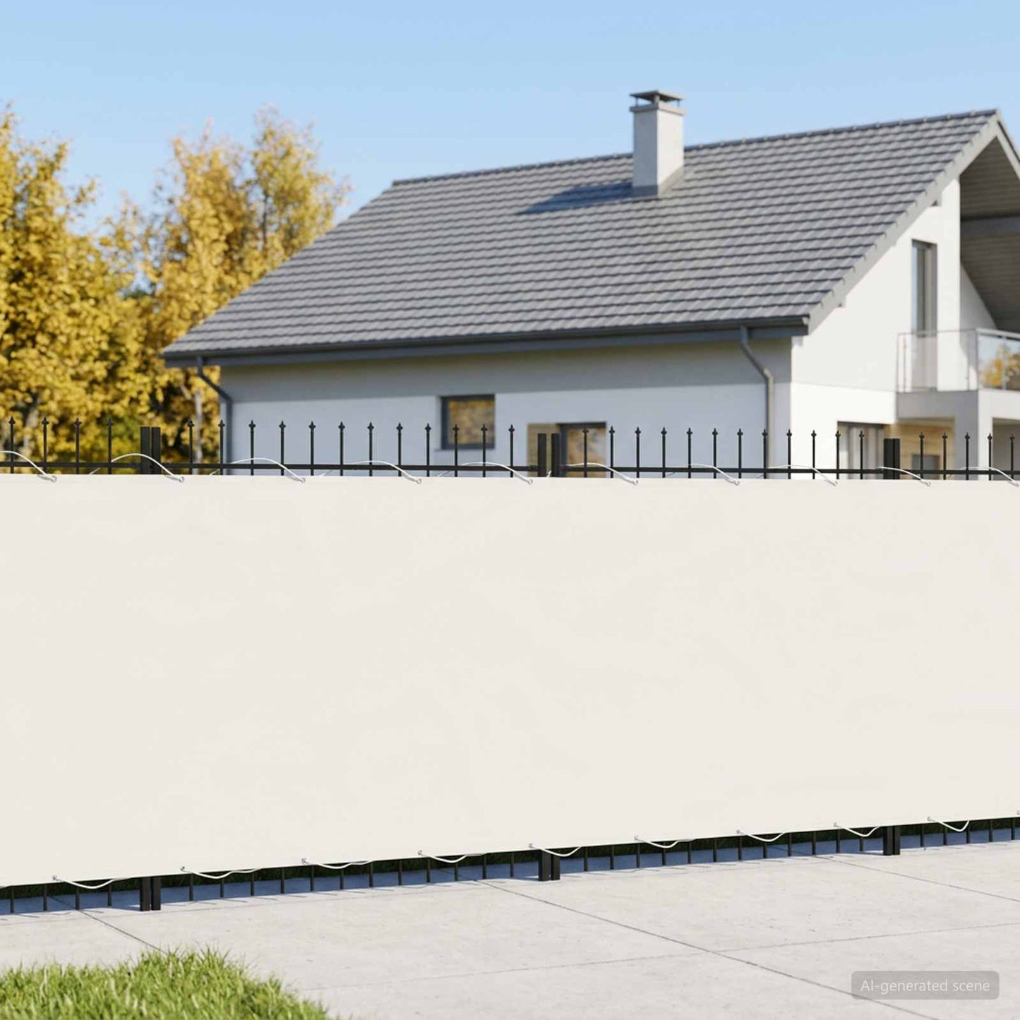 Balcony Privacy Screen 200 x 400 cm Fabric with PU Coated White