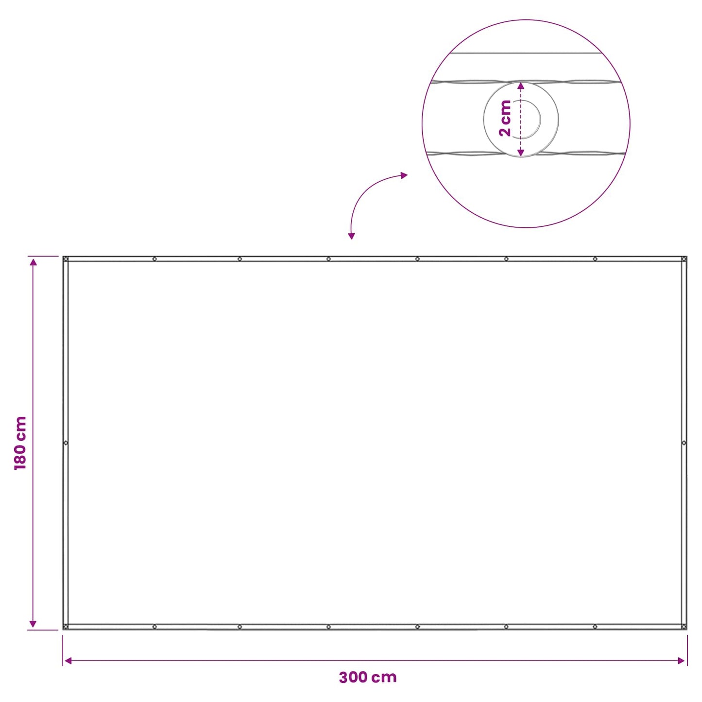 Balcony Privacy Screen 180 x 300 cm Fabric with PU Coated White