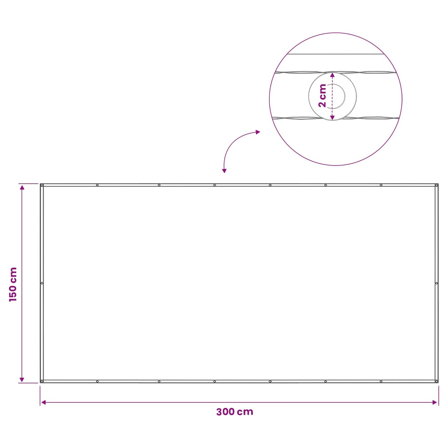 Balcony Privacy Screen 150 x 300 cm Fabric with PU Coated