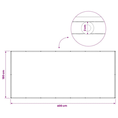 Balcony Privacy Screen 180 x 400 cm Fabric with PU Coated