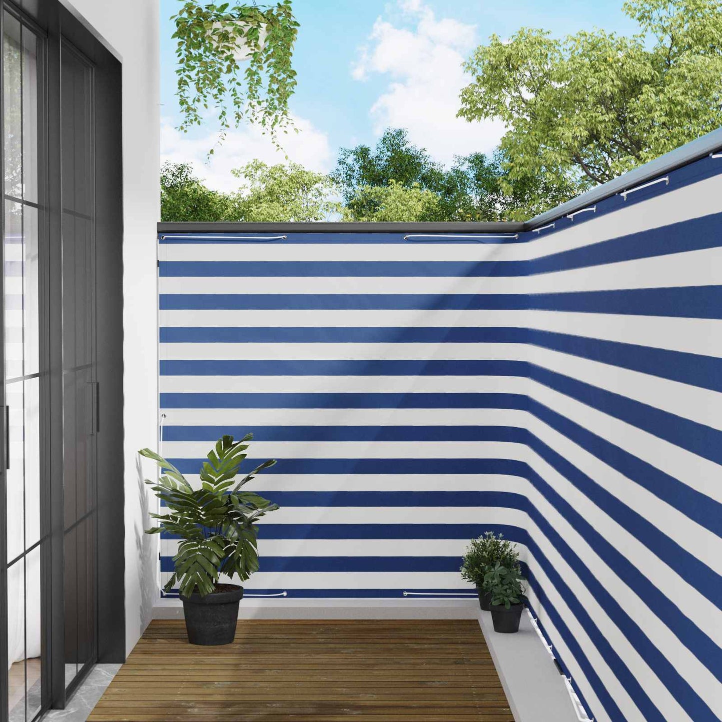 Balcony Privacy Screen 150 x 500 cm Fabric with PU Coated