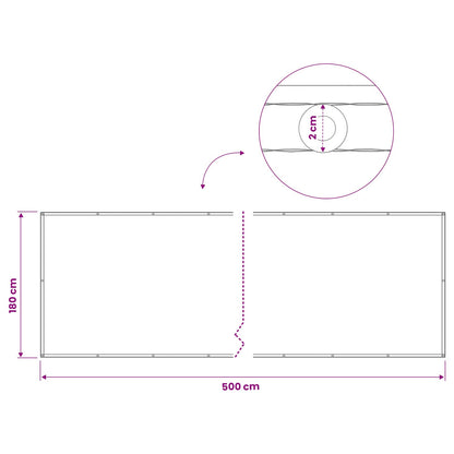 Balcony Privacy Screen 180 x 500 cm Fabric with PU Coated