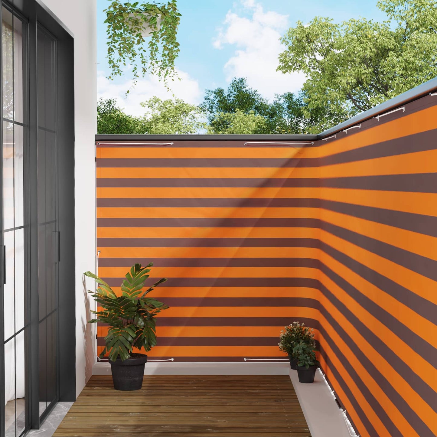 Balcony Privacy Screen 150 x 400 cm Fabric with PU Coated