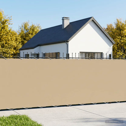 Balcony Privacy Screen 150 x 400 cm Fabric with PU Coated Beige