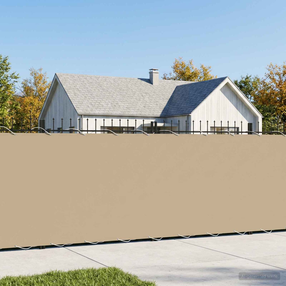 Balcony Privacy Screen 200 x 700 cm Fabric with PU Coated Beige