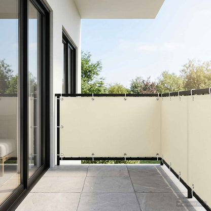 Balcony Privacy Screen 150 x 800 cm Fabric with PU Coated Cream