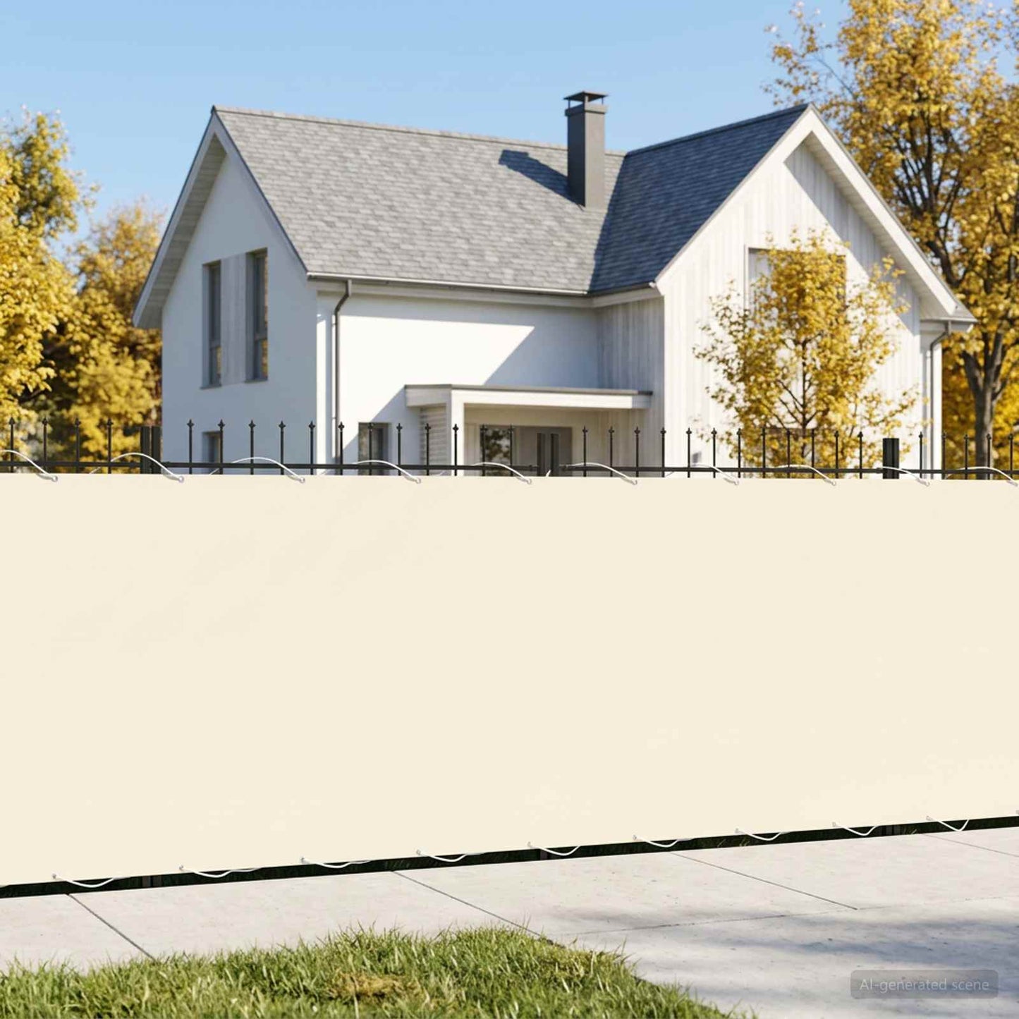 Balcony Privacy Screen 150 x 500 cm Fabric with PU Coated Cream