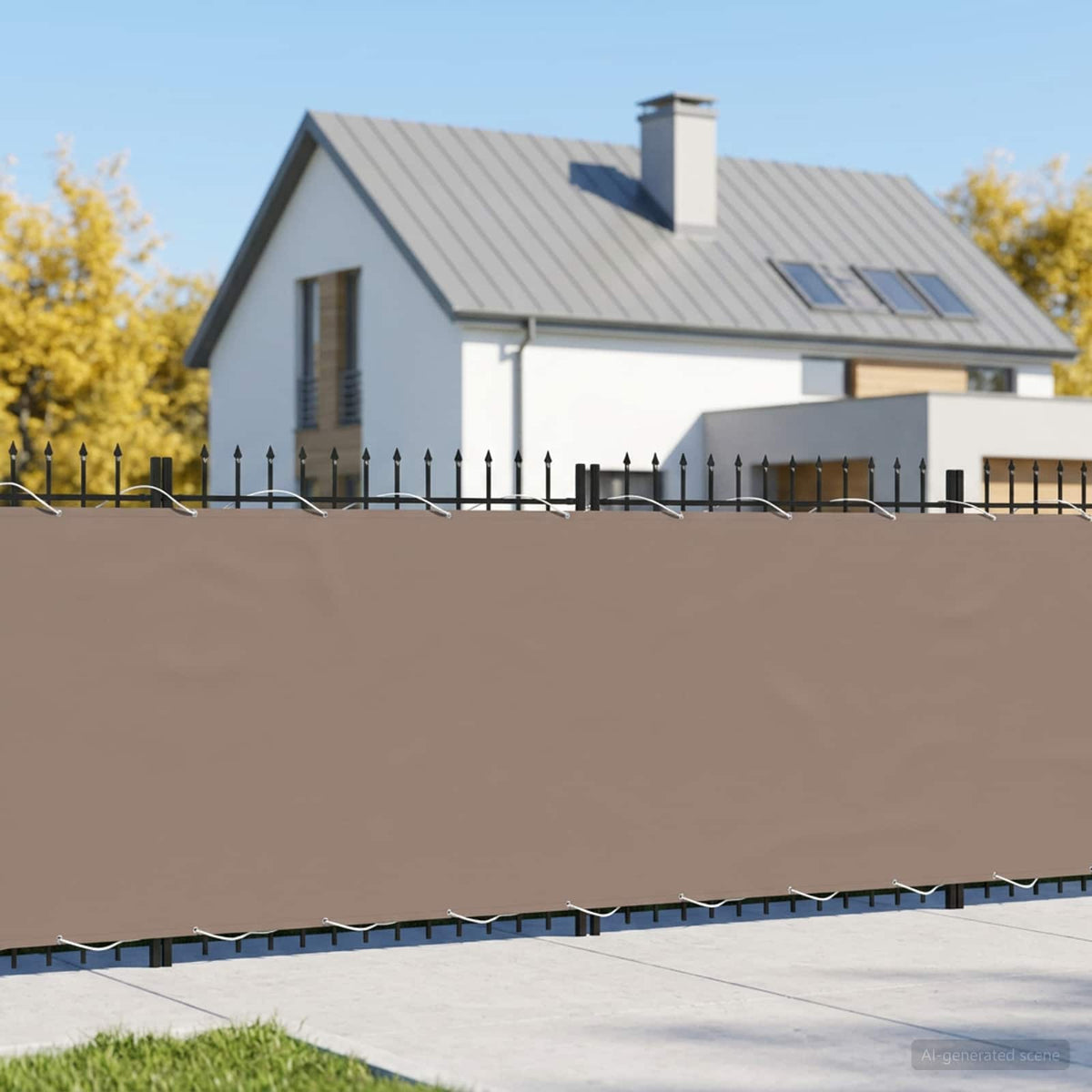 Balcony Privacy Screen 180 x 800 cm Fabric with PU Coated Taupe