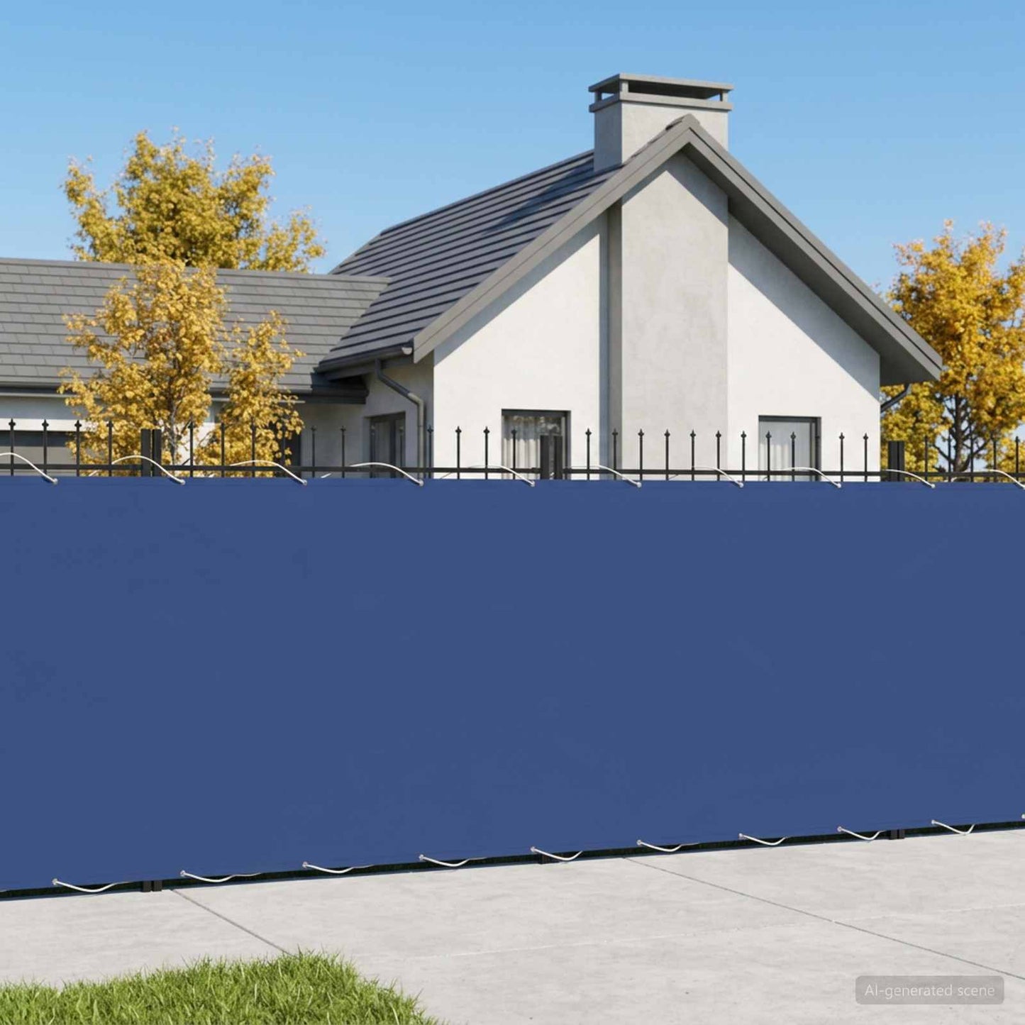 Balcony Privacy Screen 150 x 800 cm Fabric with PU Coated Blue