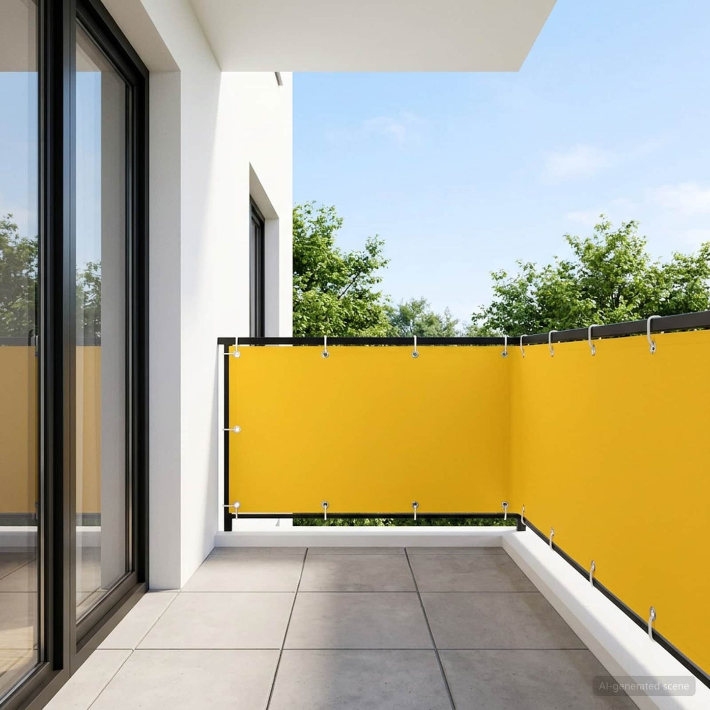 Balcony Privacy Screen 150 x 500 cm Fabric with PU Coated