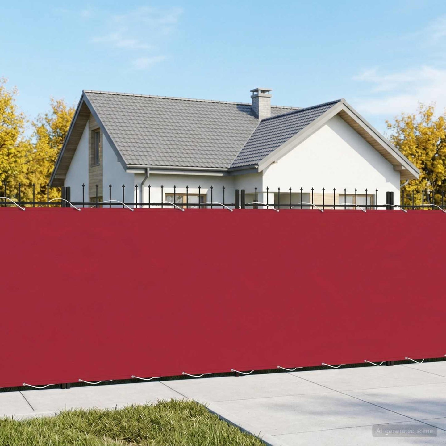 Balcony Privacy Screen 150 x 1000 cm Fabric with PU Coated Red