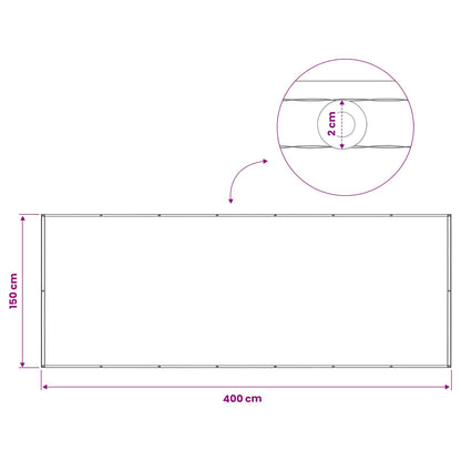 Balcony Privacy Screen 150 x 400 cm Fabric with PU Coated Black