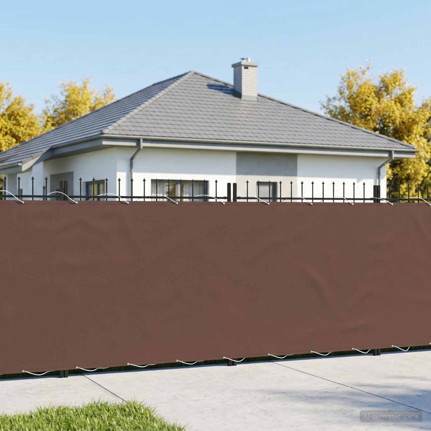 Balcony Privacy Screen 150 x 200 cm Fabric with PU Coated Brown