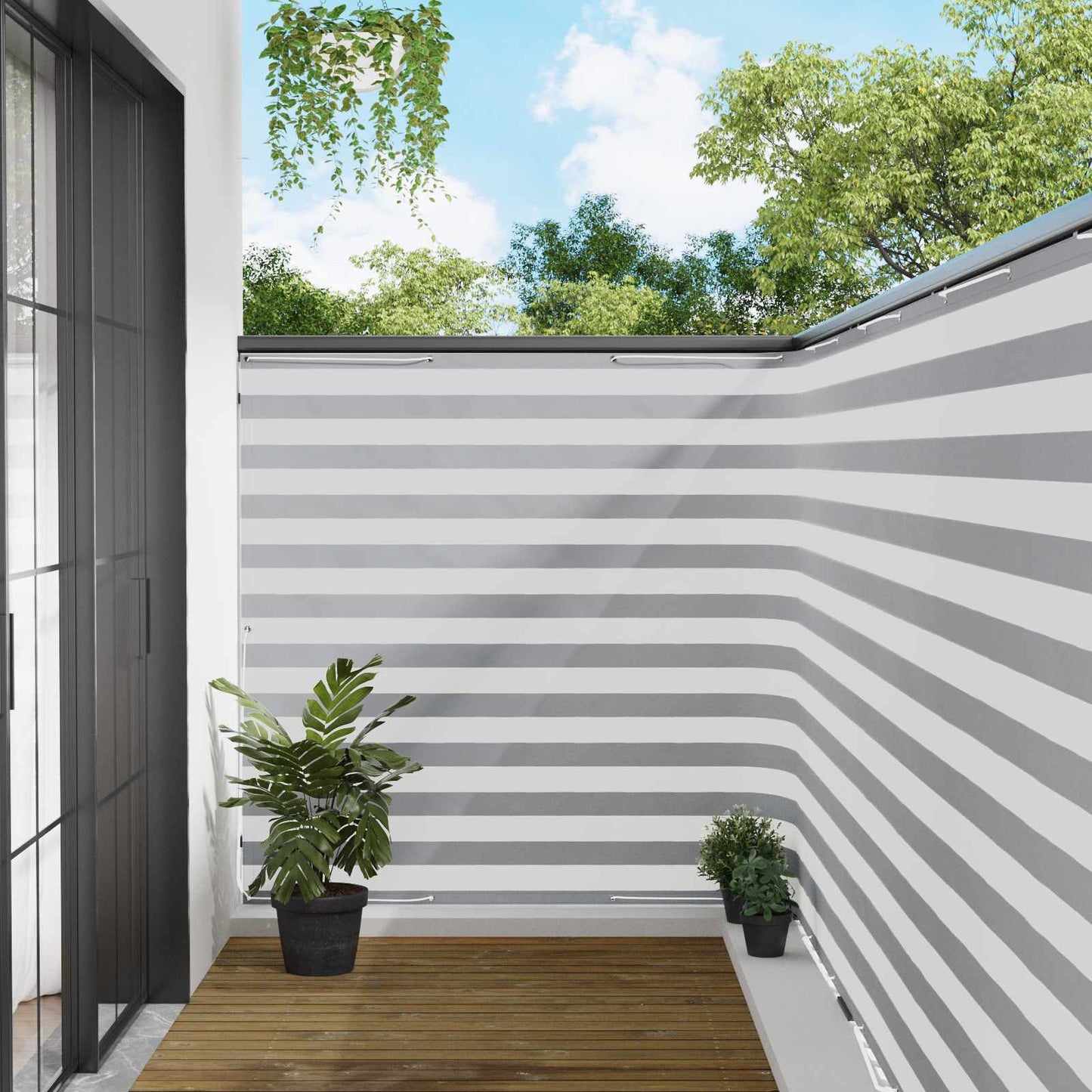 Balcony Privacy Screen 150 x 600 cm Fabric with PU Coated