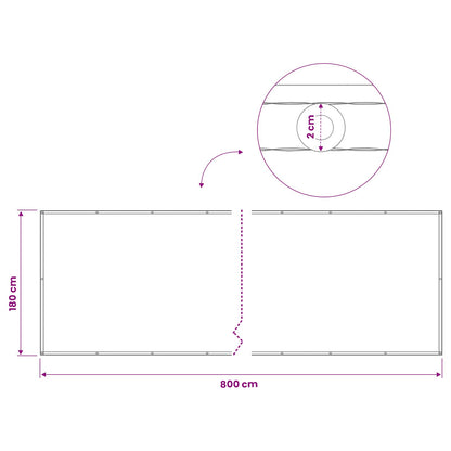 Balcony Privacy Screen 180 x 800 cm Fabric with PU Coated