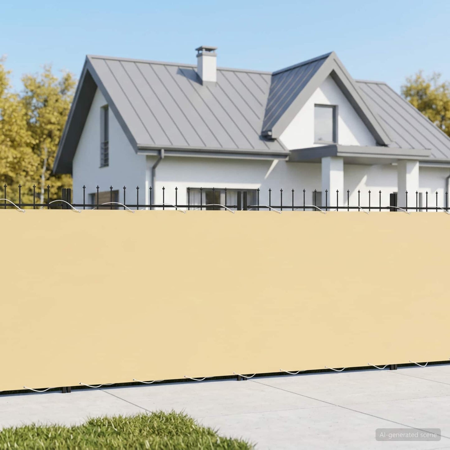 Balcony Privacy Screen 1.2 x 15 m Fabric with PU Coated Beige