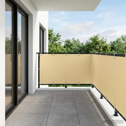 Balcony Privacy Screen 1.2 x 25 m Fabric with PU Coated Beige