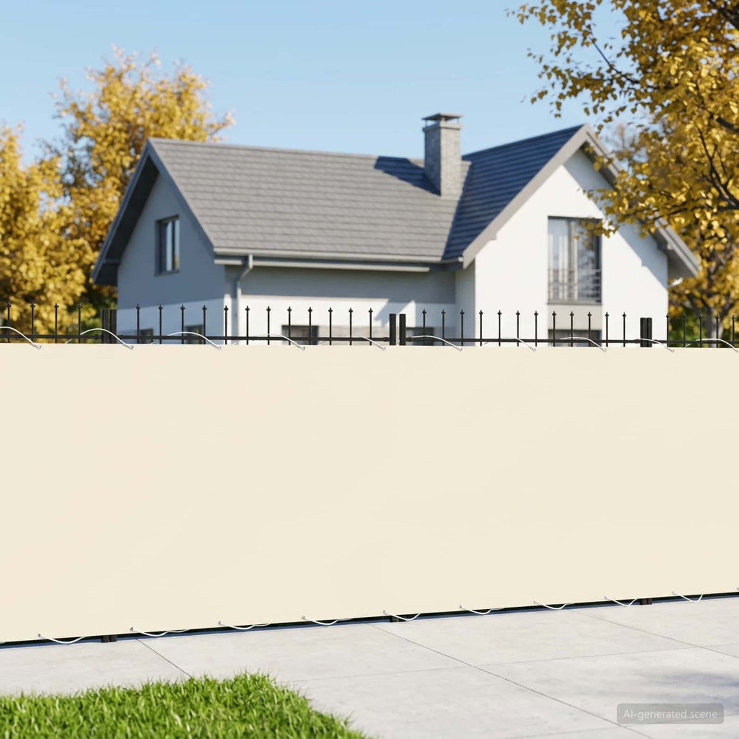 Balcony Privacy Screen 1.2 x 25 m Fabric with PU Coated Cream