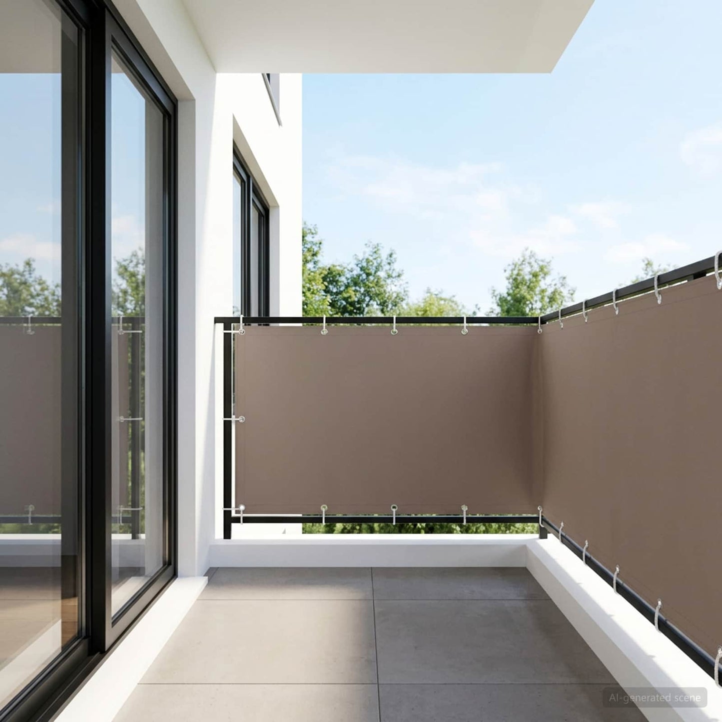 Balcony Privacy Screen 1.2 x 25 m Fabric with PU Coated Taupe