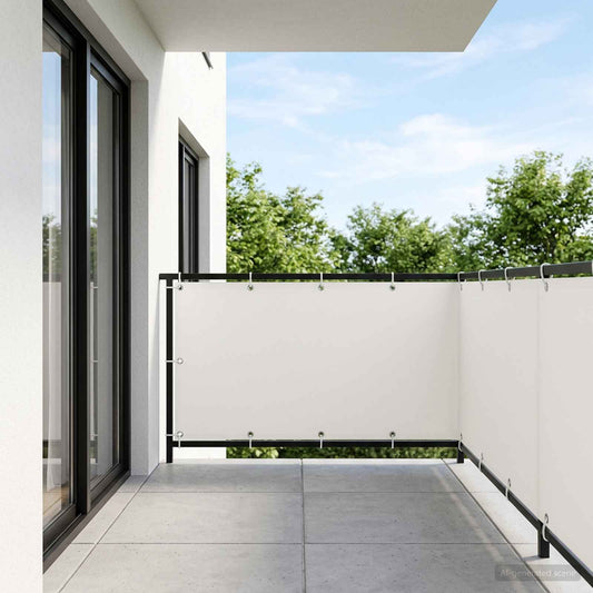 Balcony Privacy Screen 1.5 x 15 m Fabric with PU Coated White