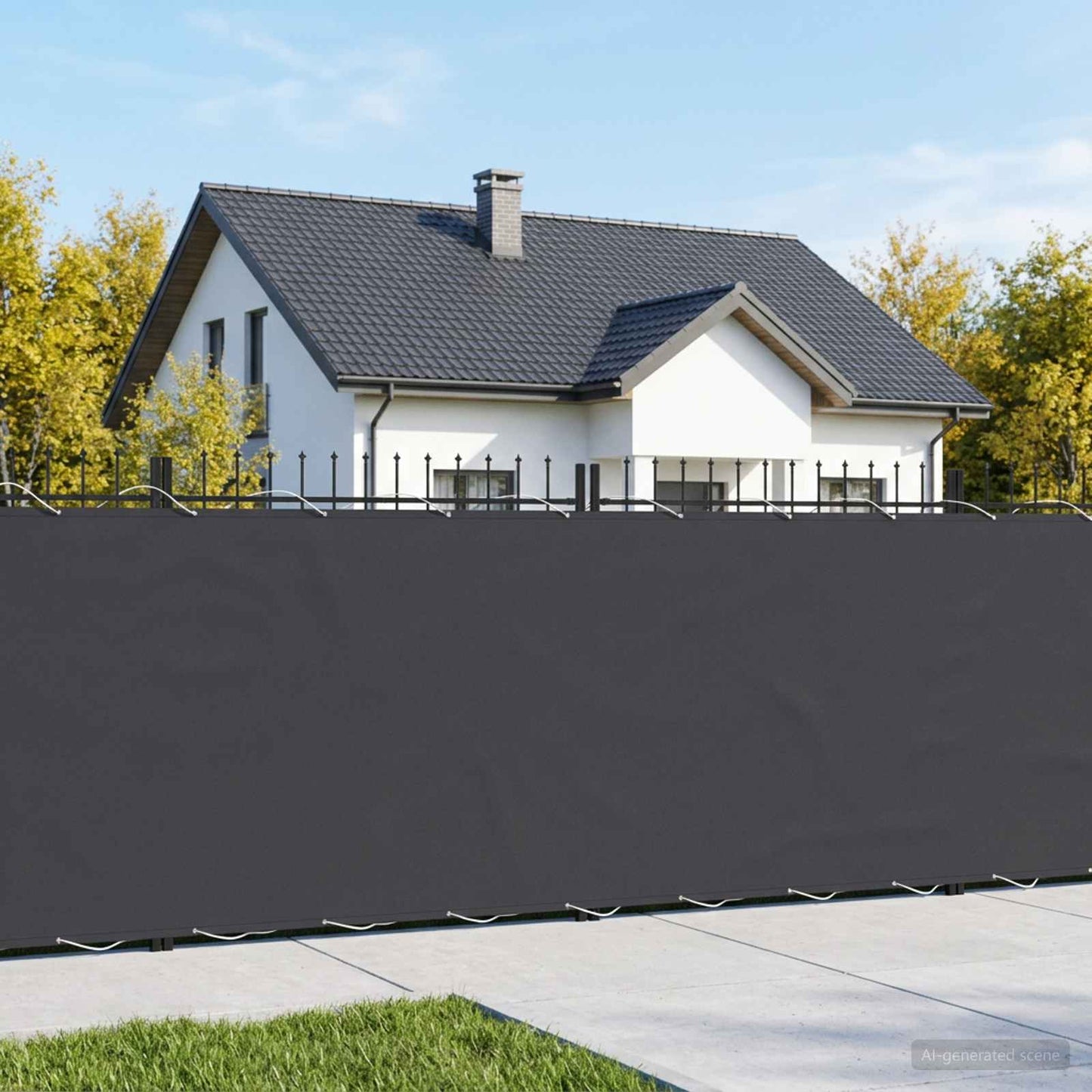 Balcony Privacy Screen 1.5 x 15 m Fabric with PU Coated Black
