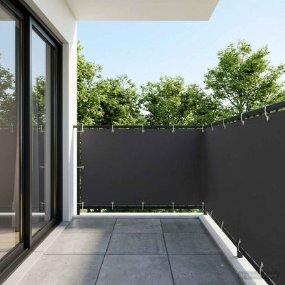 Balcony Privacy Screen 1.5 x 15 m Fabric with PU Coated Black