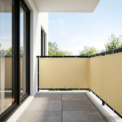 Balcony Privacy Screen 1.5 x 25 m Fabric with PU Coated Beige