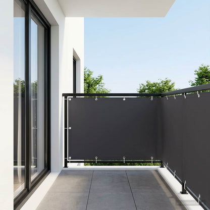 Balcony Privacy Screen 1.5 x 25 m Fabric with PU Coated Black